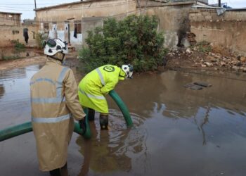 غرق خيام ومنازل في إدلب جراء عاصفة مطرية