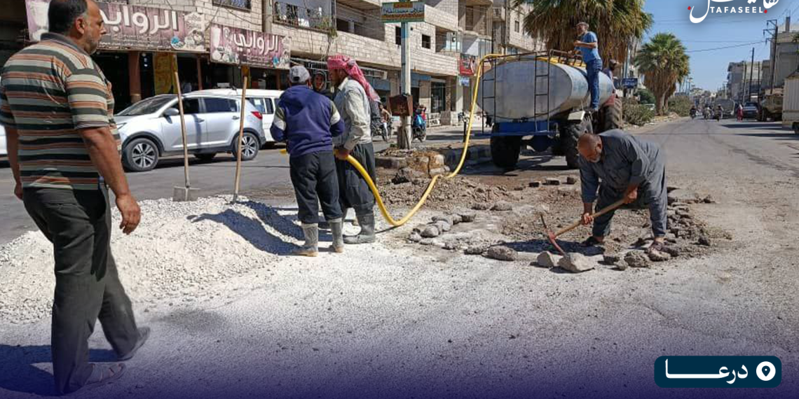 انطلاق مشروع "إماطة الأذى" لتحسين طرقات نوى بريف درعا